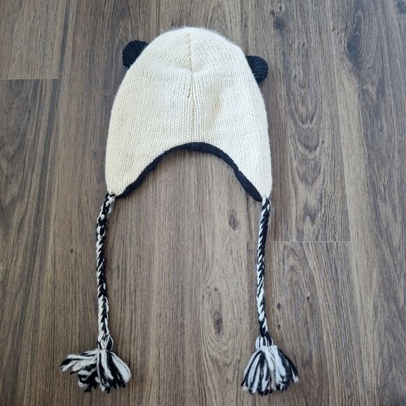 💙 World Market Kids 100% Wool Panda Beanie Made in Nepal Fall Winter - Picture 3 of 7